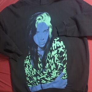 H&M Black Sweater with Blue and Green Graphic